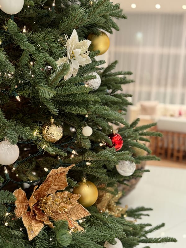 Elegant Christmas tree in luxury interior